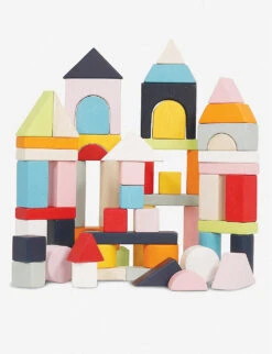 Le Toy Van 60 Wooden Building Blocks And Cotton Bag Set