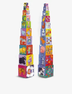 Djeco Funny Stacking Wooden Blocks Set Of 10