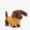 JELLYCAT Sweater Sausage Dog Yellow Soft Toy 14cm
