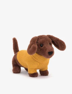JELLYCAT Sweater Sausage Dog Yellow Soft Toy 14cm