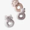 Safari Plush Recycled Polyester-blend Rattles Set Of Three