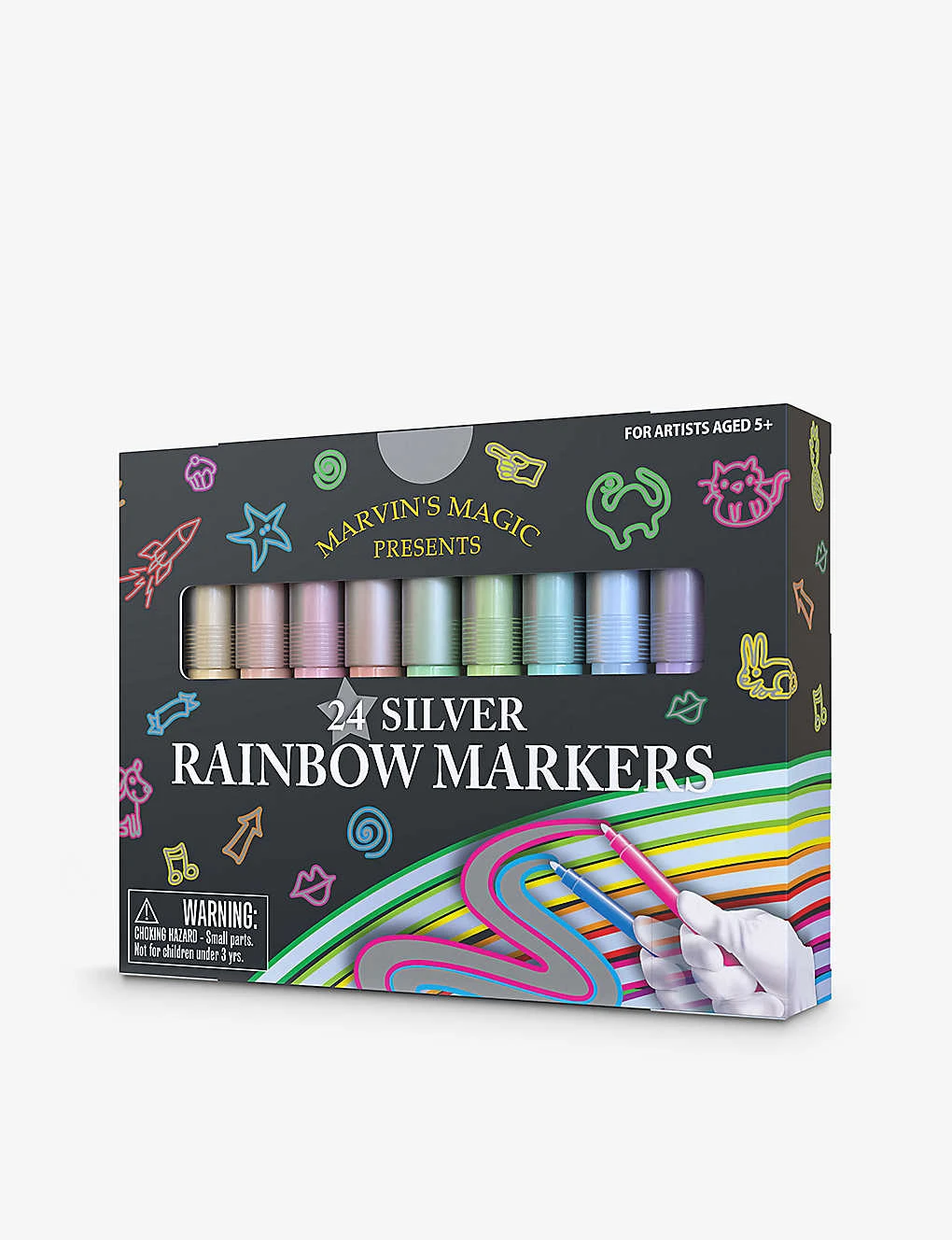 Silver Rainbow Markers Set Of 24