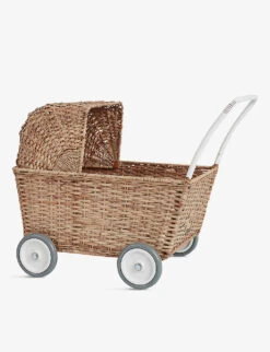 Natural Rattan Woven Strolley