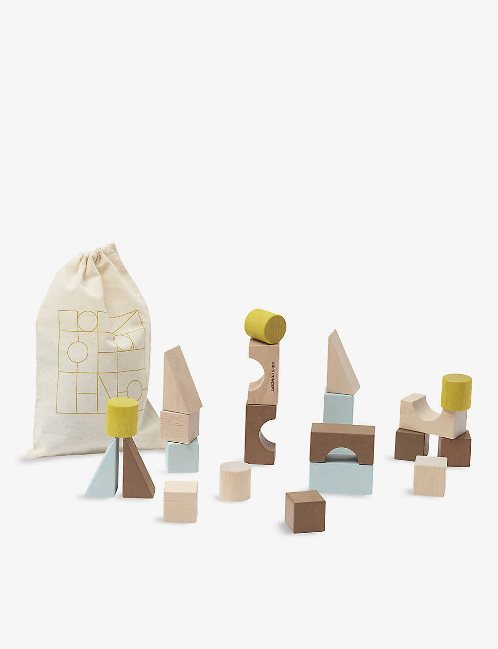 Kids Concept Wooden Building Blocks Set Of 21 - Image 2