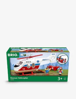 Brio Rescue Helicopter Wood Toy Playset