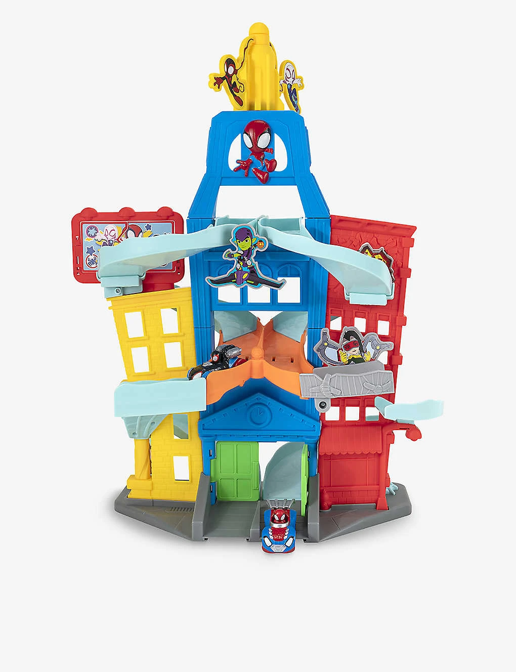 Spiderman Marvel’s Spidey And His Amazing Friends Tall Amazing Metals City Track And Diecast Vehicles Set - Image 2