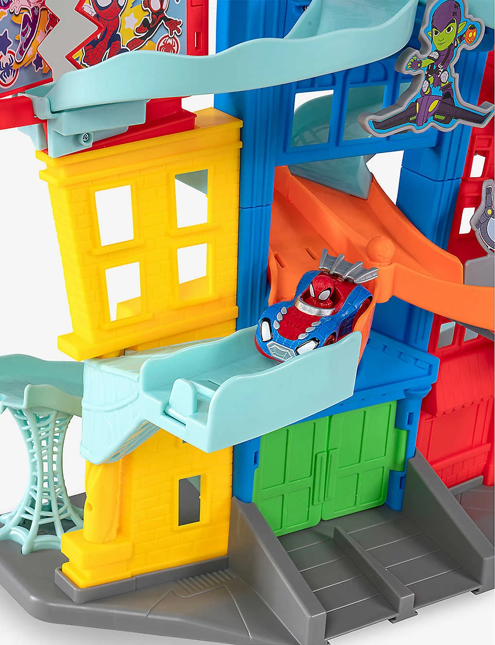Spiderman Marvel’s Spidey And His Amazing Friends Tall Amazing Metals City Track And Diecast Vehicles Set - Image 4