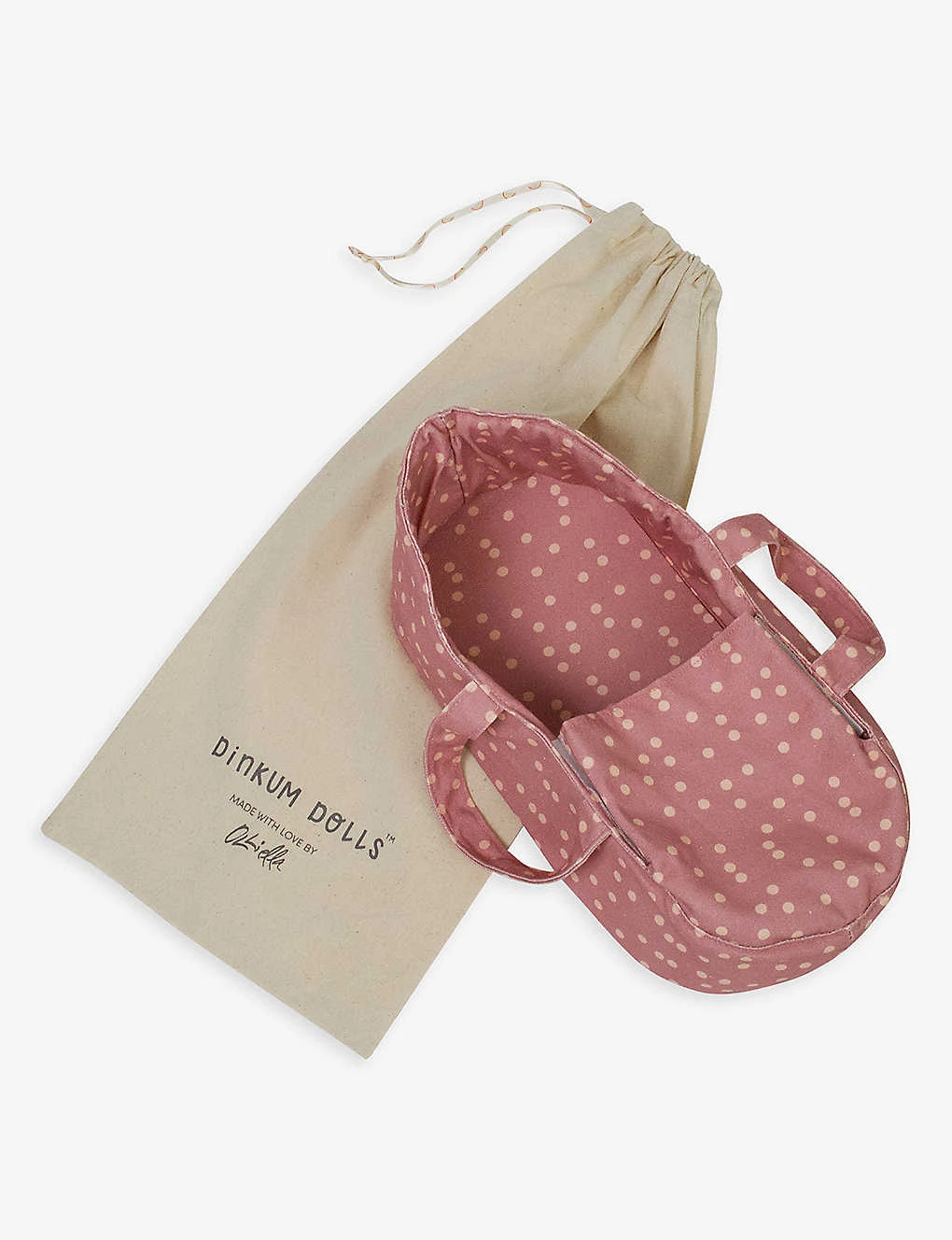Dinkum Dolls Polka Dot-print Cotton-canvas Doll Carry Cot - Image 2