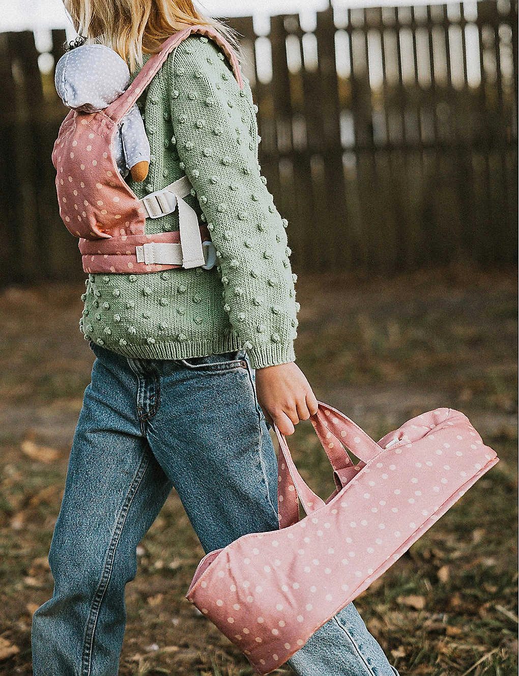 Dinkum Dolls Polka Dot-print Cotton-canvas Doll Carry Cot - Image 4