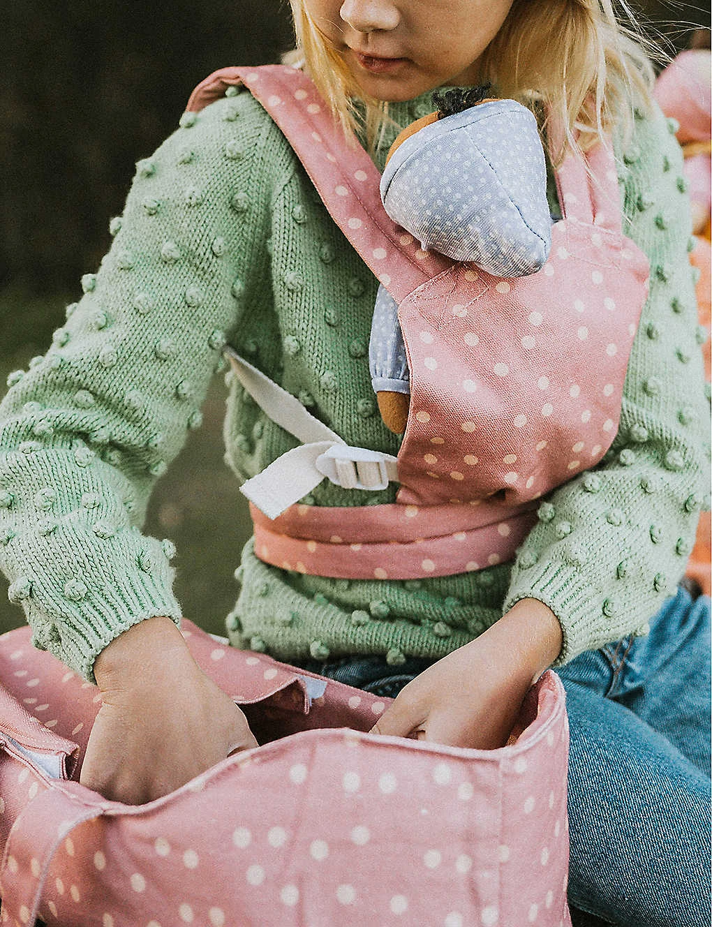 Dinkum Dolls Polka Dot-print Cotton-canvas Doll Carry Cot - Image 5