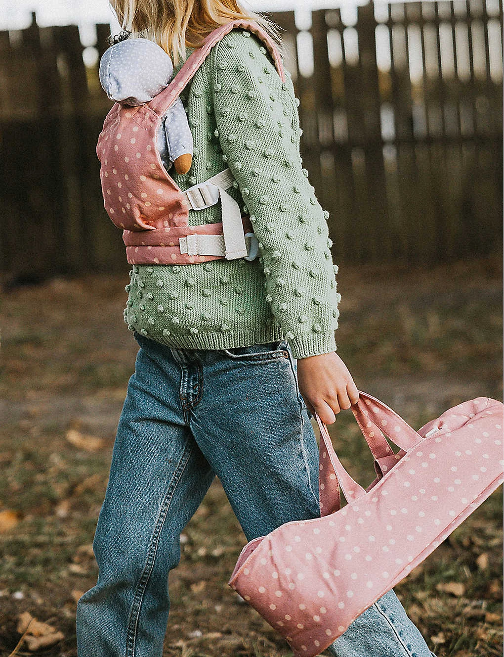 Dinkum Dolls Polka Dot-print Cotton-canvas Doll Carrier - Image 3